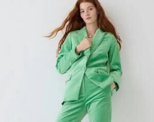 NWT J.Crew Willard Velvet Blazer Jacket Forest Emerald Green Tailored Size 0